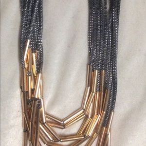 Ashley Stewart Gold Black Rope Necklace